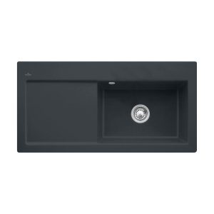 Villeroy & Boch Subway 60 XL Flat Keukenspoelbak Keramiek Ebony Vlakbouw