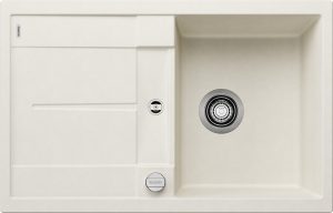 Blanco Metra 45 S 527105 Enkele Keukenspoelbak Silgranit Zacht Wit Inclusief Draaiknopbediening Opbouw