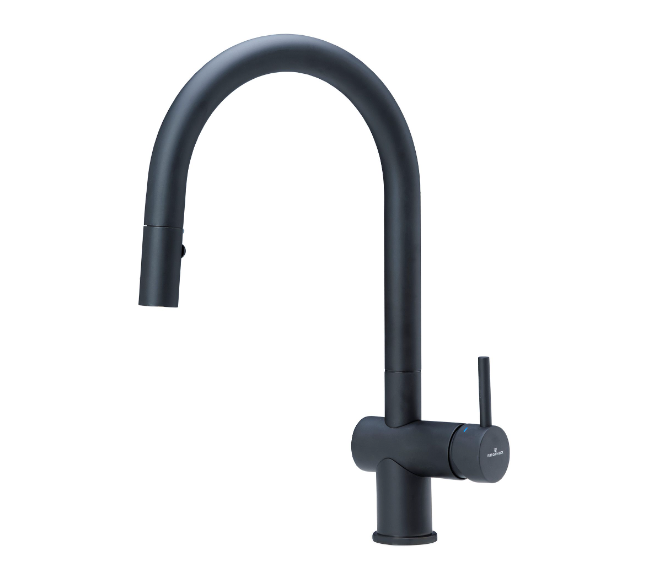 1 Reginox Flint Black R37416 Eenhendel Keukenmengkraan Zwart Met Uittrekbare Handdouche