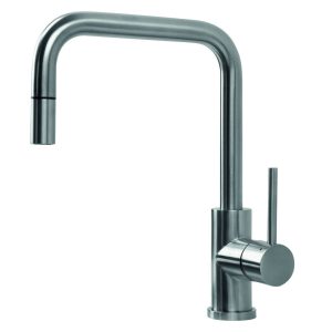 Lanesto Quadrato 251073 Eenhendel Keukenmengkraan Met Uittrekbare Handdouche Volledig RVS