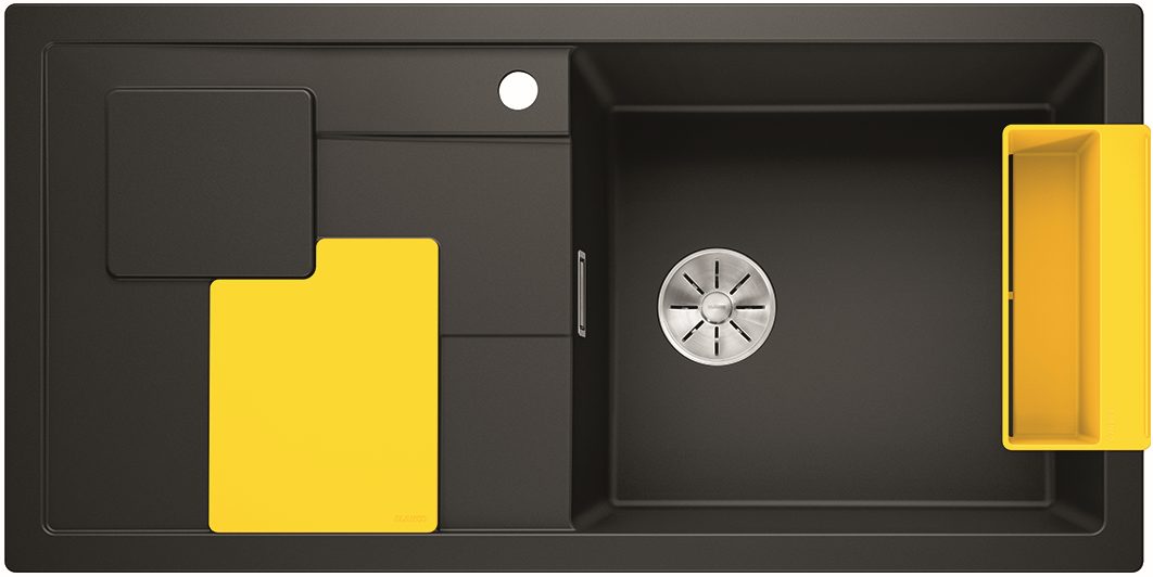 1-29-1-1.jpg Blanco Sity XL 6 S 525966 Keukenspoelbak Silgranit Zwart Inclusief Accessoires Lemon Onderbouw Of Opbouw