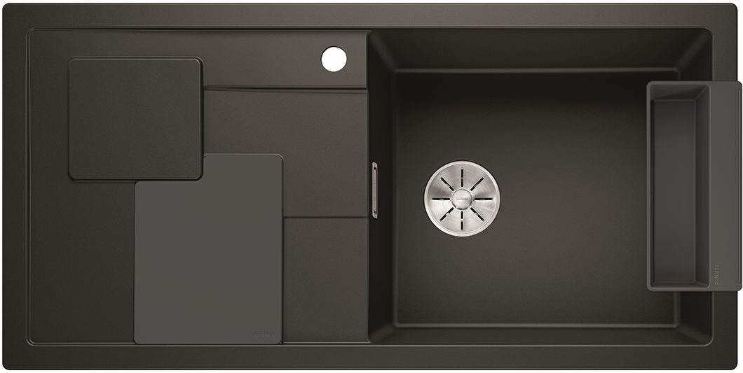 1-30-1-1.jpg Blanco Sity XL 6 S 525965 Keukenspoelbak Silgranit Zwart Inclusief Accessoires Lavagrijs Onderbouw Of Opbouw