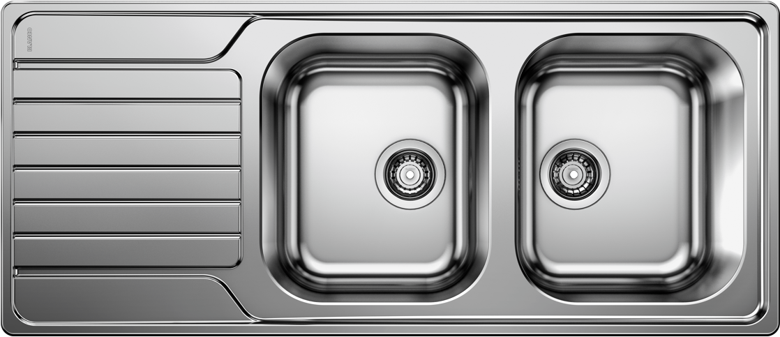 1-33-2.png Blanco Dinas 8 S 523376 Dubbele Keukenspoelbak RVS Omkeerbaar Opbouw