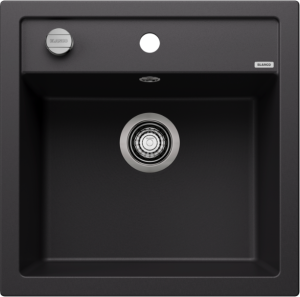 Blanco Dalago 5 525871 Enkele Keukenspoelbak Silgranit Zwart Inclusief Draaiknopbediening Opbouw