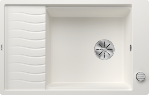 Blanco Elon XL 6 S-F 524857 Keukenspoelbak Silgranit Wit Inclusief Draaiknopbediening Inclusief Rooster Omkeerbaar Vlakbouw