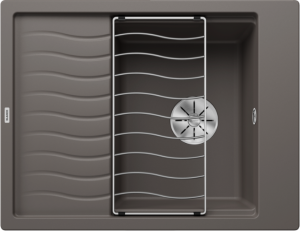 Blanco Elon 45 S 527250 Enkele Keukenspoelbak Silgranit Vulkaangrijs Inclusief Rooster Omkeerbaar Opbouw