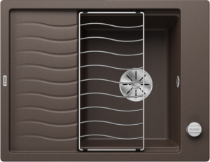 Blanco Elon 45 S 524823 Enkele Keukenspoelbak Silgranit Café Inclusief Draaiknopbediening Inclusief Rooster Omkeerbaar Opbouw