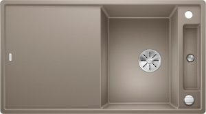 Blanco Axia III 5-S 523212 Keukenspoelbak Silgranit Tartufo Inclusief Draaiknopbediening Inclusief Houten Snijplank Omkeerbaar Opbouw