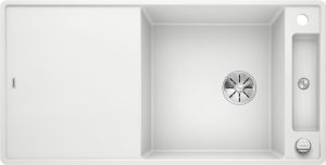 Blanco Axia III 6 S-F 523529 Keukenspoelbak Silgranit Wit Inclusief Draaiknopbediening Inclusief Glazen Snijplank Omkeerbaar Vlakbouw Of Onderbouw