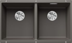 Blanco Subline 350/350-U 527347 Dubbele Keukenspoelbak Silgranit Vulkaangrijs Onderbouw