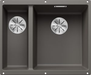Blanco Subline 340/160-U 527346 Anderhalve Keukenspoelbak Rechts Silgranit Vulkaangrijs Onderbouw