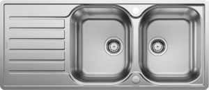 Blanco Lantos 8 S-IF 519713 Compact Keukenspoelbak RVS Inclusief Draaiknopbediening Vlakbouw Of Opbouw