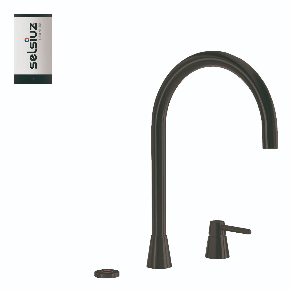 2-24-10.jpg Selsiuz By Osiris Design Cone Counter Gun Metal 350455 Met Single Boiler Van Titanium 3 in 1 Kokend Water Keukenkraan Gun Metal