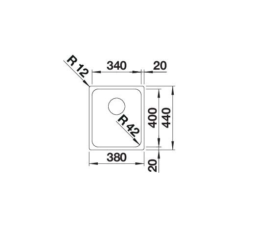 2-28-7.jpg Blanco Solis 340-IF 526116 Enkele Keukenspoelbak RVS Vlakbouw Of Opbouw