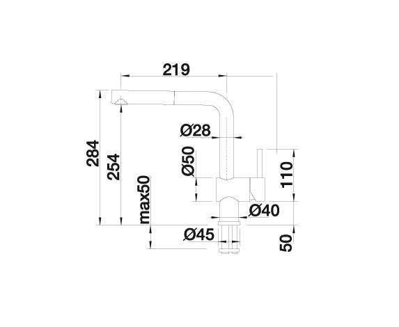 3-1-10.png Blanco Linus-S 526958 Eenhendel Keukenmengkraan Silgranit Vulkaangrijs Met Uittrekbare Handdouche