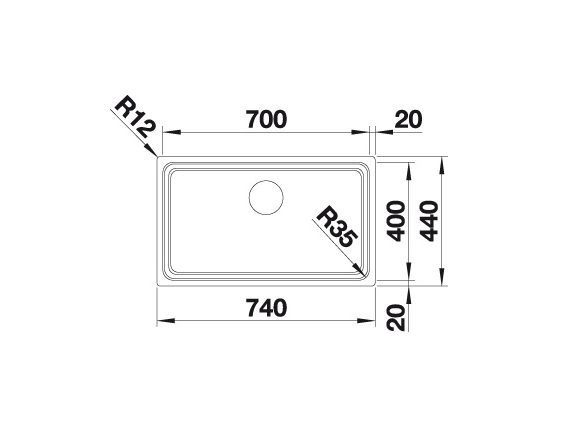 3-238.jpg Blanco Etagon 700-U 524270 Enkele Keukenspoelbak RVS Inclusief Rails Onderbouw