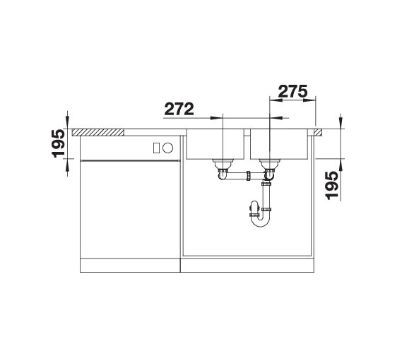 5-4-1.png Blanco Dinas 8 S 523376 Dubbele Keukenspoelbak RVS Omkeerbaar Opbouw