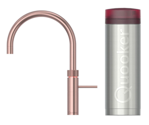 Quooker Fusion Round Rosé Koper Met PRO3 Boiler 3 in 1 Kokend Water Keukenkraan Copper 3FRRCO AANBIEDING!!