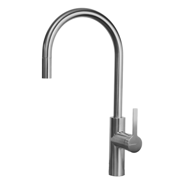 1 Caressi Keukenkraan CA1114IU ECO Volledig RVS Eenhendel Keukenmengkraan Met Uittrekbare Handdouche