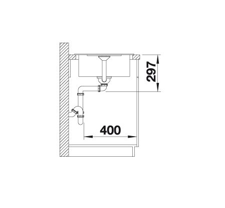29 Blanco Metra 45 S Compact 527286 Enkele Keukenspoelbak Silgranit Vulkaangrijs Omkeerbaar Opbouw