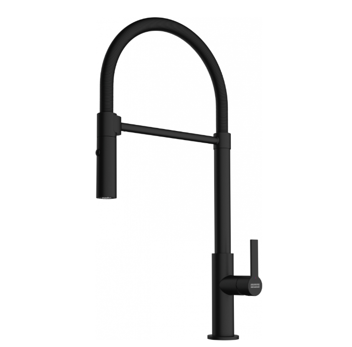 Franke Maris Slim Semi Pro 115.0728.396 Eenhendel Keukenmengkraan Matt Black Met Uittrekbare Handdouche Zwart 1150728396