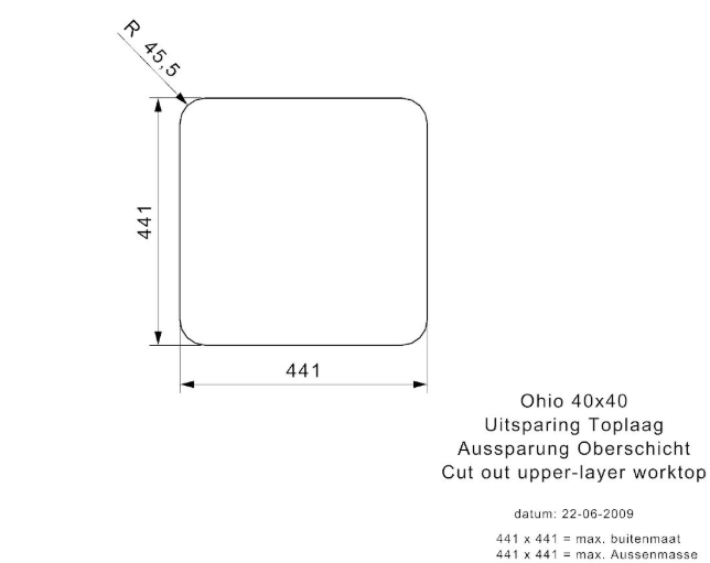 3 Reginox Ohio R39793 (L) OKG Comfort Gunmetal II Luxe Enkele Keukenspoelbak Gun Metal 40 x 40 Onderbouw – Vlakbouw – Opbouw
