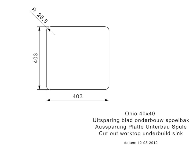 3 Reginox Ohio R40881 (L) OKG Comfort Copper II Luxe Enkele Keukenspoelbak Copper 40 x 40 Onderbouw – Vlakbouw – Opbouw