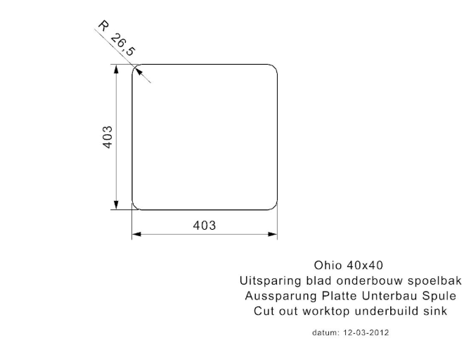 5 Reginox Ohio R39793 (L) OKG Comfort Gunmetal II Luxe Enkele Keukenspoelbak Gun Metal 40 x 40 Onderbouw – Vlakbouw – Opbouw