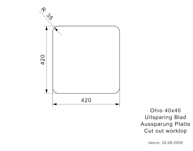 5 Reginox Ohio R40881 (L) OKG Comfort Copper II Luxe Enkele Keukenspoelbak Copper 40 x 40 Onderbouw – Vlakbouw – Opbouw