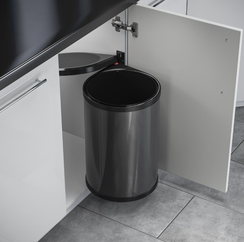 Hailo Afvalemmer Mono - 20 liter 352007 Donker Grijs Draaideurkasten