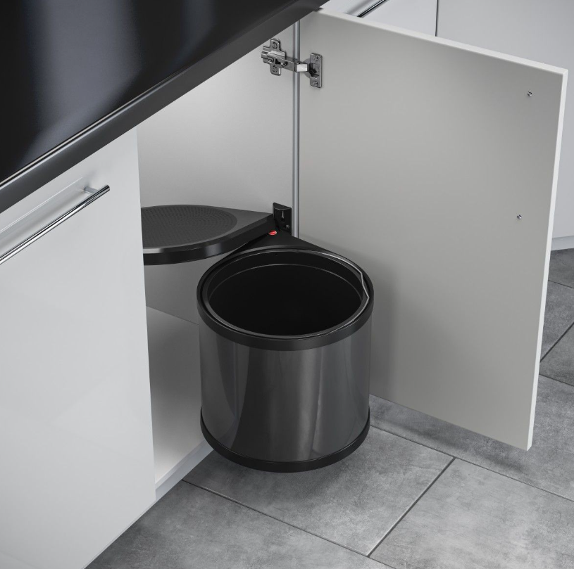 Hailo Afvalemmer Mono - 12 liter 351207 Donker Grijs Draaideurkasten