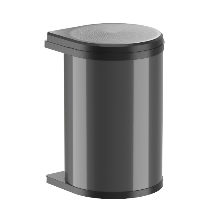 2 Hailo Afvalemmer Mono - 20 liter 352007 Donker Grijs Draaideurkasten