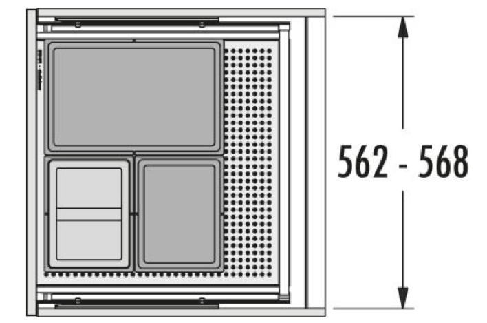 2 Hailo Afvalemmer Allegro 220 - 27 liter - 330162 Donker Grijs Voor Kastladen