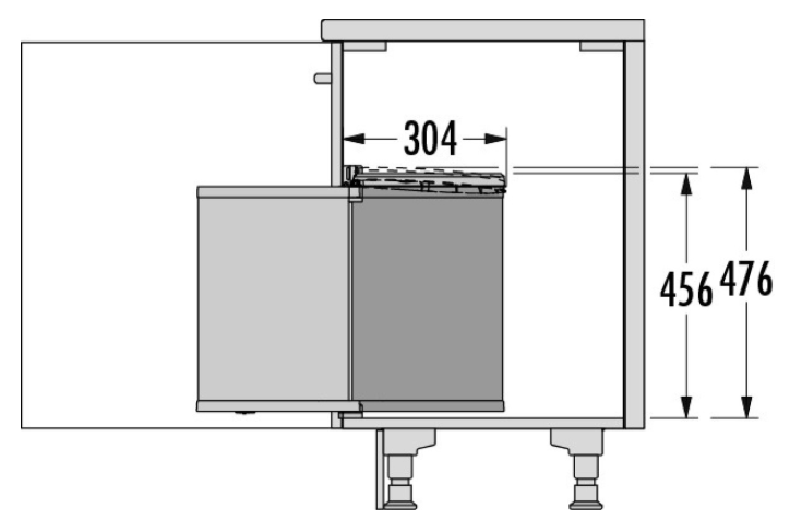 3 Hailo Afvalemmer Mono - 20 liter 352007 Donker Grijs Draaideurkasten
