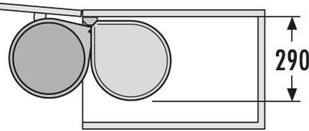 3 Hailo Afvalemmer Mono - 12 liter 351207 Donker Grijs Draaideurkasten