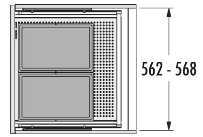 3 Hailo Afvalemmer Allegro 220 - 28 liter - 330161 Donker Grijs Voor Kastladen