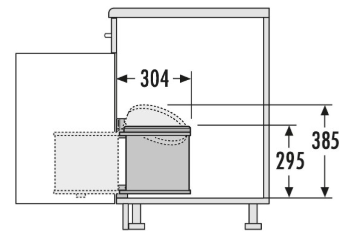 4 Hailo Afvalemmer Mono - 12 liter 351207 Donker Grijs Draaideurkasten