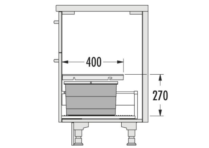 4 Hailo Afvalemmer Allegro 220 - 28 liter - 330161 Donker Grijs Voor Kastladen