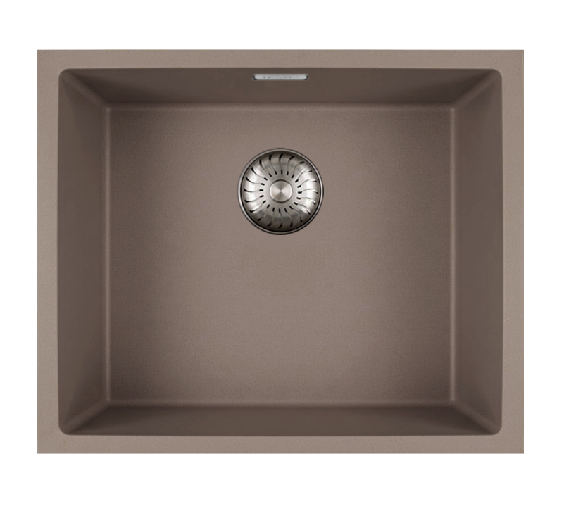 Caressi Ostrica CAGRPP50OS-FL Enkele Keukenspoelbak 50 x 40 Graniet Ostrica Met RVS Korfplug Vlakbouw